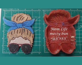 Mom Life Messy Bun - Freshie Mold - Silicone Mold - Aroma Bead Mold - Silicone Car Freshie Mold