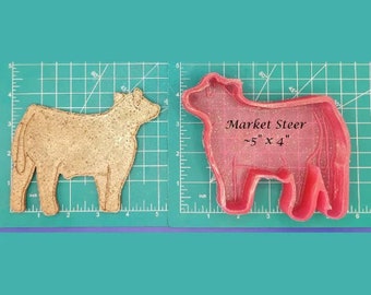 Market Steer - Freshie Mold - Silicone Mold - Aroma Bead Mold - Silicone Car Freshie Mold