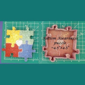 Autism Puzzle - Freshie Mold - Silicone Mold - Aroma Bead Mold - Silicone Car Freshie Mold