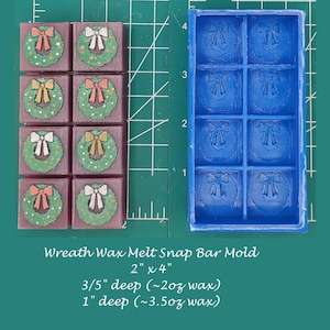 Wreath Wax Melt Snap Bar Silicone Mold