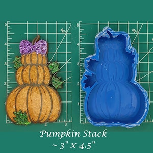 Stack of 3 pumpkins - Freshie Mold - Silicone Mold - Aroma Bead Mold - Silicone Car Freshie Mold