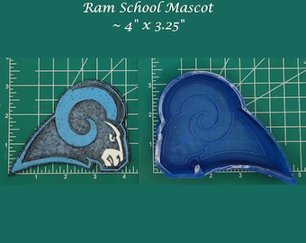 Ram School Mascot - Freshie Mold - Silicone Mold - Aroma Bead Mold - Silicone Car Freshie Mold