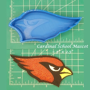 Cardinal School Mascot - Freshie Mold - Silicone Mold - Aroma Bead Mold - Silicone Car Freshie Mold