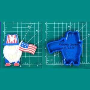 Gnome - Patriotic - Freshie Mold - Silicone Mold - Aroma Bead Mold - Silicone Car Freshie Mold