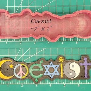 Coexist - Freshie Mold - Silicone Mold - Aroma Bead Mold - Silicone Car Freshie Mold