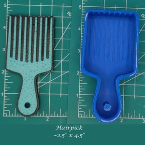 Hairpick - Freshie Mold - Silicone Mold - Aroma Bead Mold - Silicone Car Freshie Mold