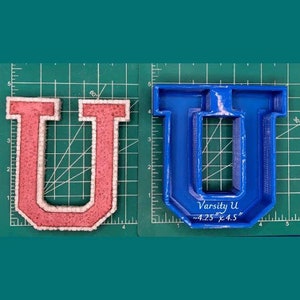 Varsity U - Freshie Mold - Silicone Mold - Aroma Bead Mold - Silicone Car Freshie Mold