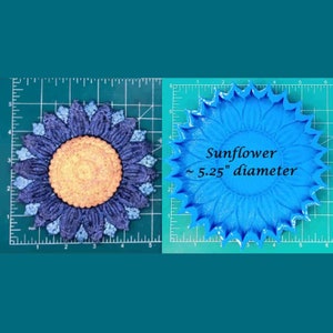 Sunflower 5.25&quot; - Freshie Mold - Silicone Mold - Aroma Bead Mold - Silicone Car Freshie Mold