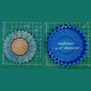 Sunflower 4.25&quot; - Freshie Mold - Silicone Mold - Aroma Bead Mold - Silicone Car Freshie Mold
