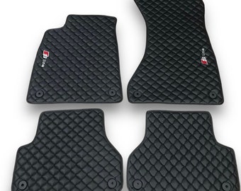 For Audi All Models Leather Car Mats & Rear Custom Car Floor Mats Carpet Liners Audi A1-A3-A4-A5-A6-A7-A8-Q2-Q3-Q5-Q7-Q8-TT-R8-E Tron
