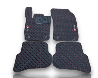 For Audi All Models Leather Car Mats & Rear Custom Car Floor Mats Carpet Liners Audi A1-A3-A4-A5-A6-A7-A8-Q2-Q3-Q5-Q7-Q8-TT-R8-E Tron