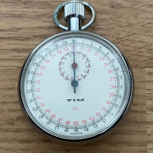 Vintage TIM Sports Mechanical Stopwatch Chronometer Pocket Watch