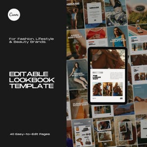 Modern Aesthetic Lookbook Template | 40-Page Canva Magazine | Editable Brand Portfolio | Fashion, Lifestyle, Beauty & Jewellery Campaigns