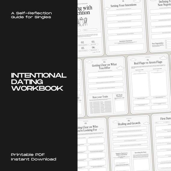 Intentional Dating PDF Workbook | Self-Reflection and Clarity Guide | Dating Goals & First Date Review