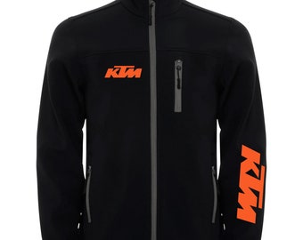 Wasser- und winddichte Softsell-Jacke im Biker-Design mit KTM-Logo für Damen und Herren