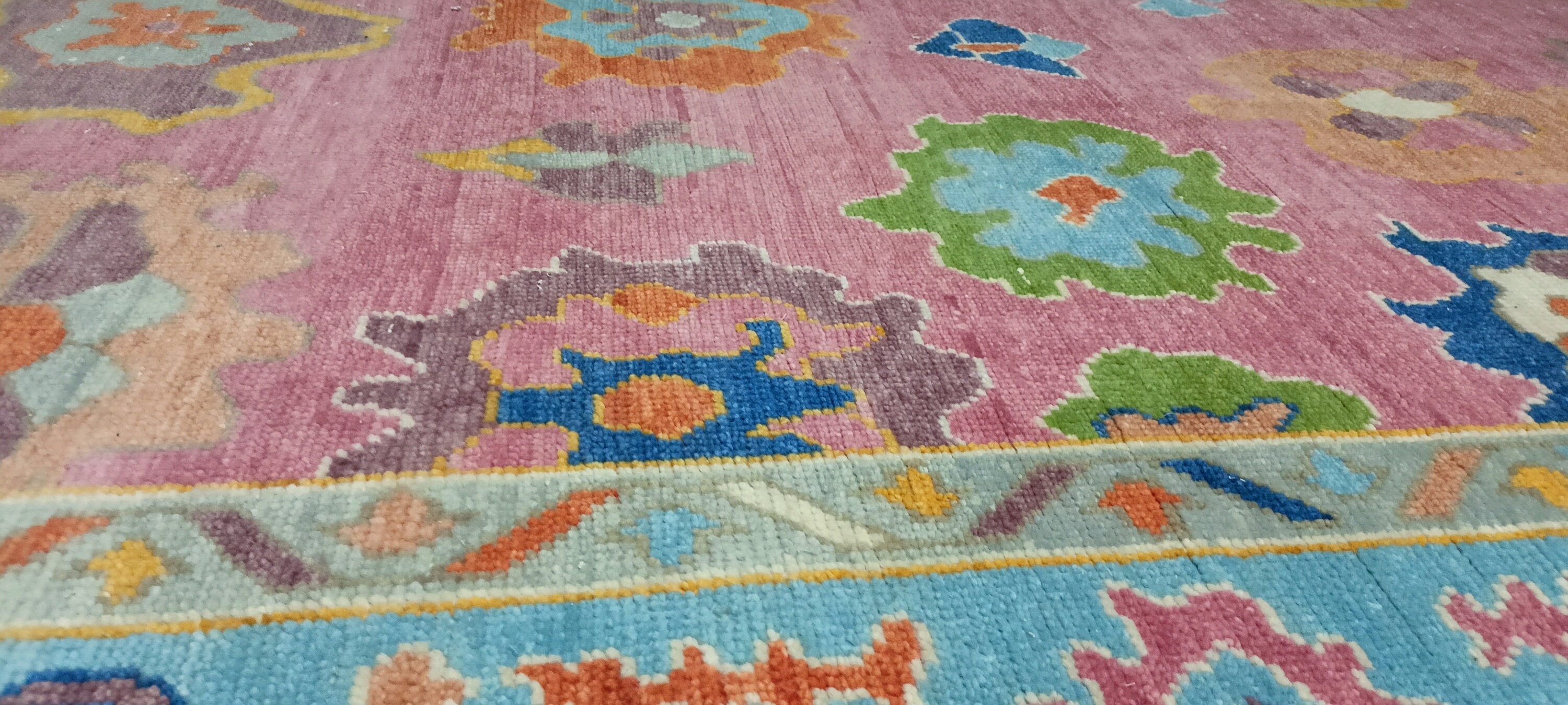 9'x12' Ready to Ship Pink Oushak Hand Knotted Beautiful Rug for Living Room Bedroom, Dining Room
