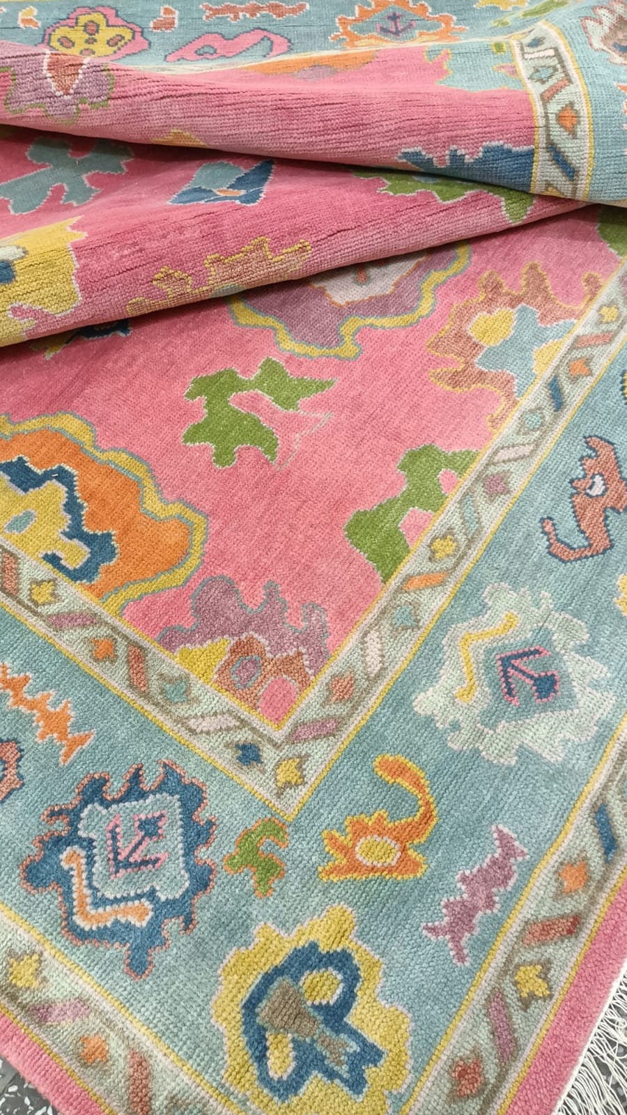 9'x12' Ready to Ship Pink Oushak Hand Knotted Beautiful Rug for Living Room Bedroom, Dining Room