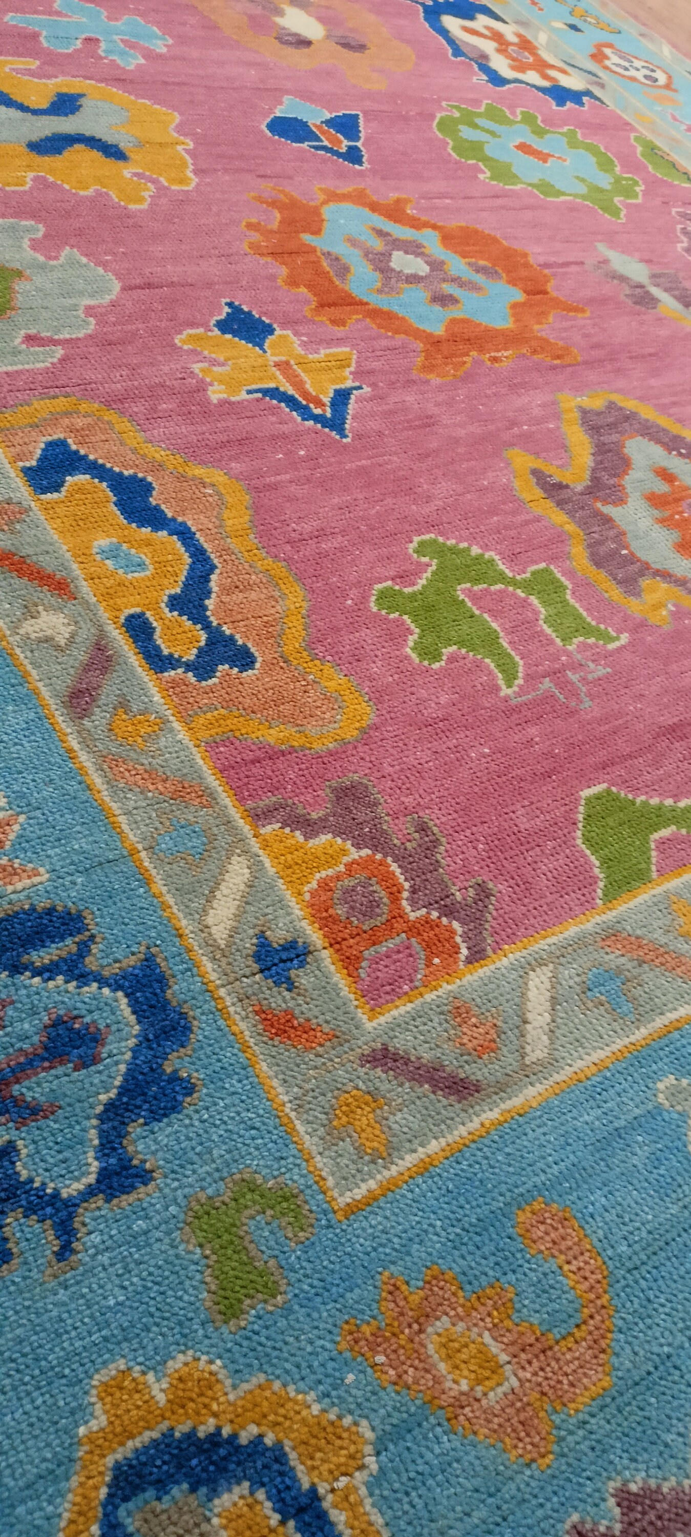 9'x12' Ready to Ship Pink Oushak Hand Knotted Beautiful Rug for Living Room Bedroom, Dining Room