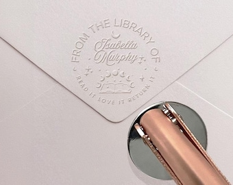 Personalized Book Embosser Custom Book Embosser Stamp Embossing Personal Library Embosser for Book lover Gift | SpoiledGirlie