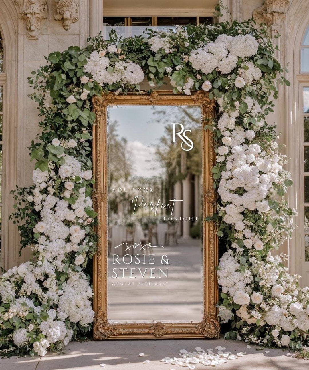 Personalisiert Hochzeitsaufkleber Für Spiegel - Mit Namen & Datum Individuell Gestalten
