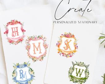 Colorful Custom Wedding Monogram Crest, Custom Wedding Crest Event Stationery, Digital Wedding Monogram, Digital Wedding Logo
