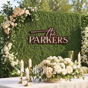 Custom Last Name Wooden Plate, Layered Wood Name Sign Wedding Decor, Family Name Sign, Surname, Rustic Wedding Wood Sign Personalized Gift