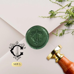 Adesivos de lacre de cera personalizados Monograma personalizado Selo de cera de casamento Selo de cera de carta Adesivo Selos de cera para envelopes | SpoiledGirlie