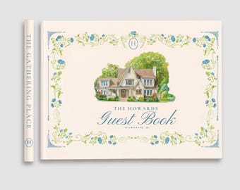Wedding Guest Book Photo Album for Guest Book Modern - Custom Venue Illustration - Watercolor Illustrated Venue Guestbook