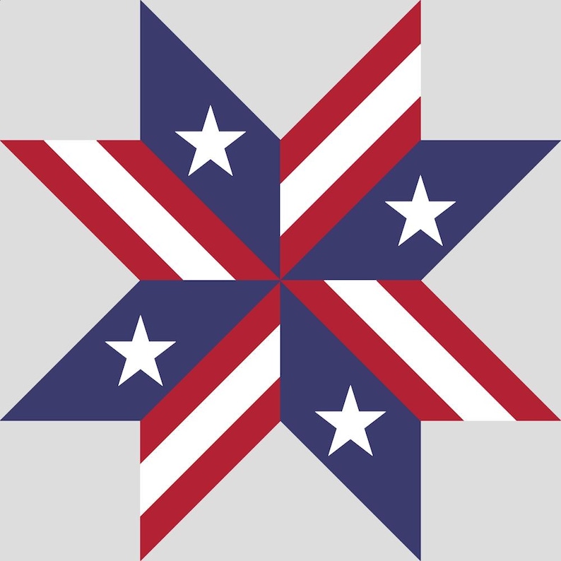 American Star 2, Barn Quilt Pattern, Wood Barn Quilt, Instruction for ...