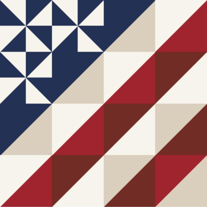 Patriotic Flag, Barn Quilt Pattern, PDF Instruction for Drawing, SVG ...