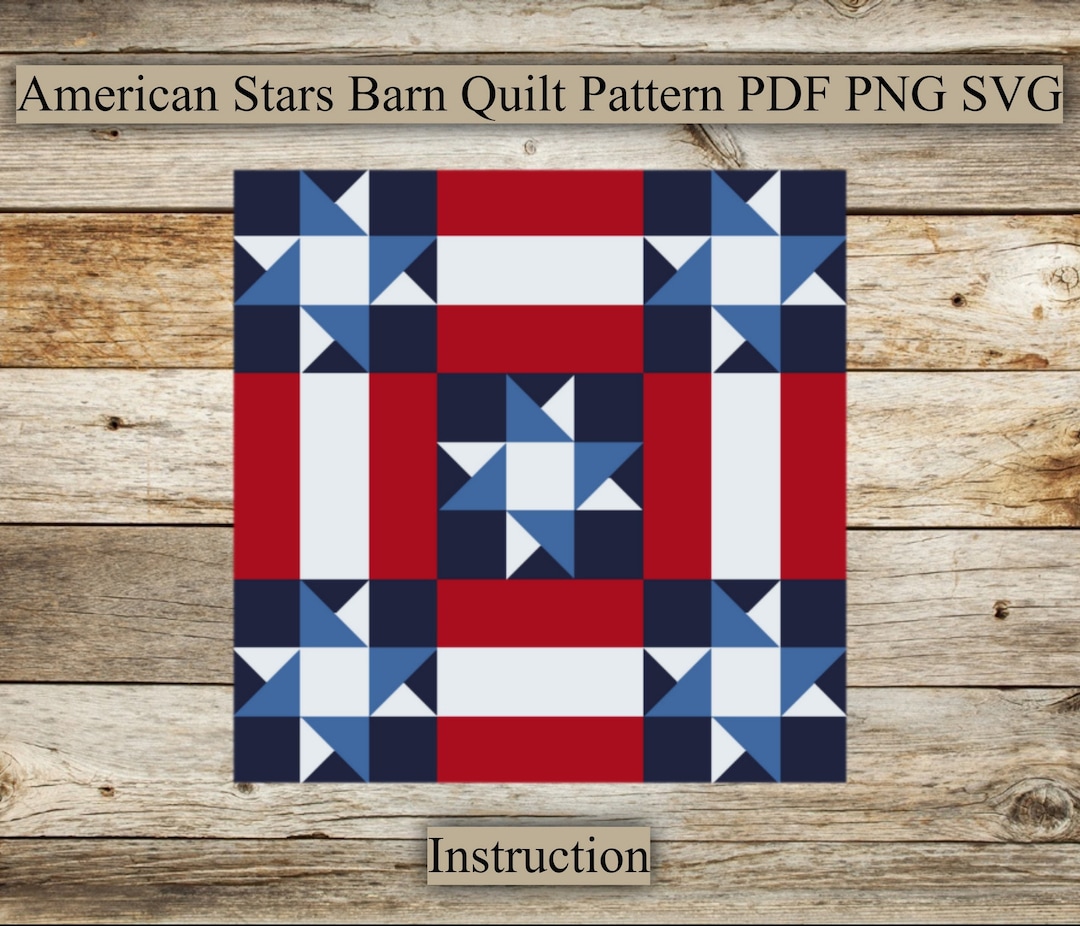 American Stars, Barn Quilt Pattern, Laser Cut File,pattern for ...