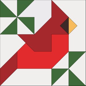 Cardinal, Barn Quilt Pattern, PDF Instruction for Drawing, SVG for Laser Engraving and Cutting, for Farmhouse, PNG, Digital Download image 2