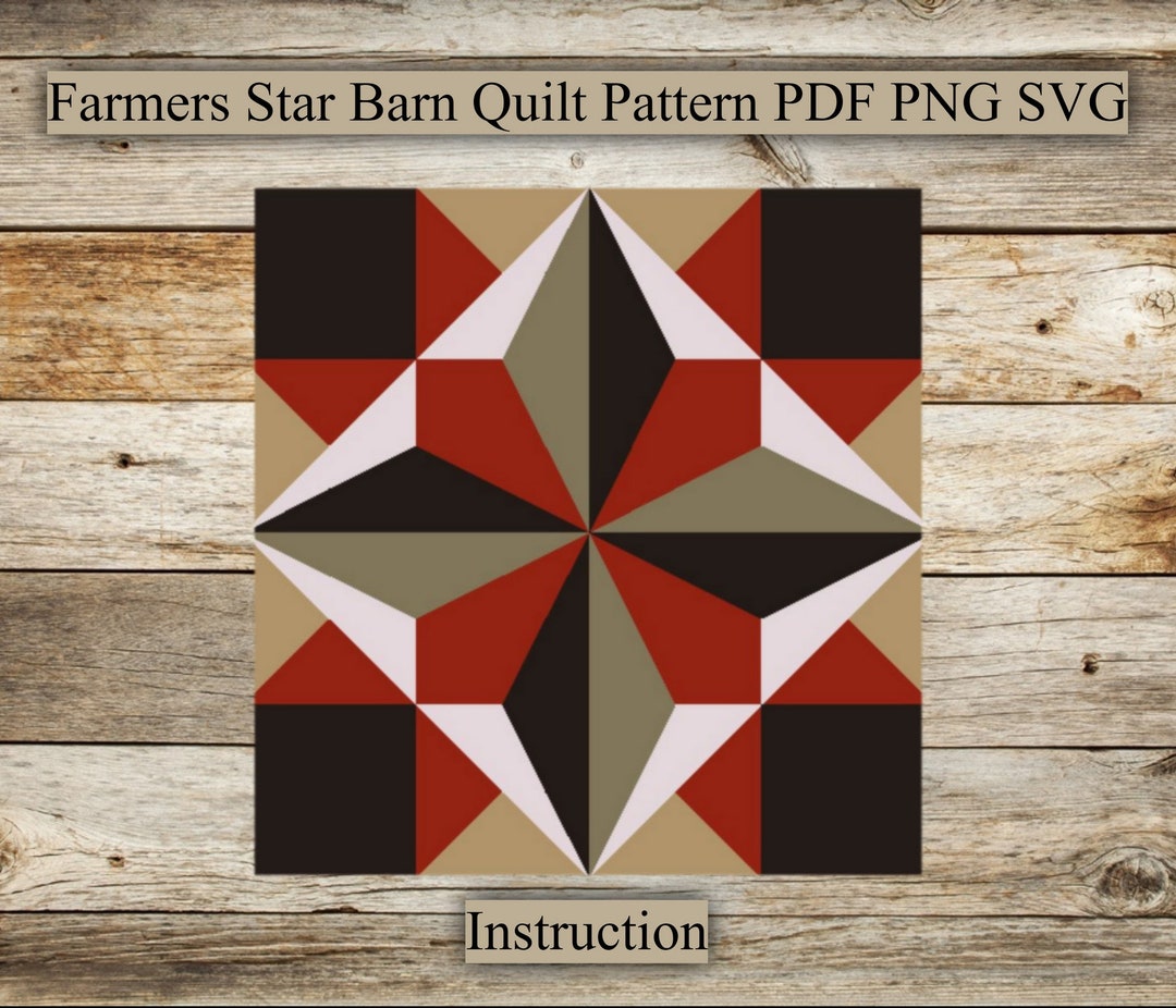 Farmer Star, Barn Quilt Pattern, Barn Quilt Laser Cut File,pattern for ...
