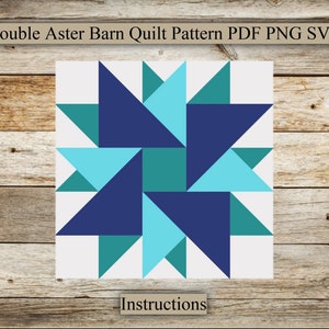 File per taglio laser di Double Aster, Barn Quilt, istruzioni per Barn Quilt, SVG per incisione laser, PNG, PDF, download digitale