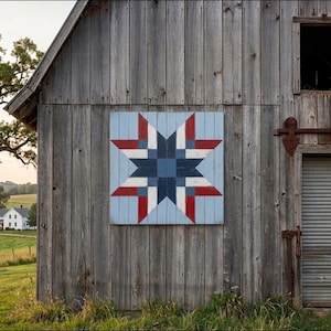 Modello per quilt americano "Barn", stella del Giorno dell'Indipendenza SVG, stencil geometrico per decorazione murale, decorazione fai da te per blocchi di quilt, download digitale