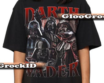 Koszulka z grafiką Dartha Vadera z Gwiezdnych Wojen Sith Lorda – Koszulka w stylu retro Galaktycznego Imperium – Gadżet z motywem złoczyńcy z filmów science fiction, prezent dla fana Jedi, grafika wojownika FD
