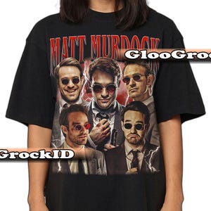 Matt Murdock Daredevil Marvel Superhero Tee – Blind Lawyer Vigilante Shirt, Hell’s Kitchen Comic Merch – Gift for MCU Fan Level Superhero FD