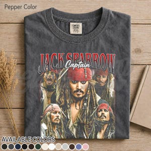 Kapten Jack Sparrow piratinspirerad skjorta, rolig Swashbuckler-tröja, parodi på Drunken Sea Legend, presentidé till romälskare, piratäventyrsfan