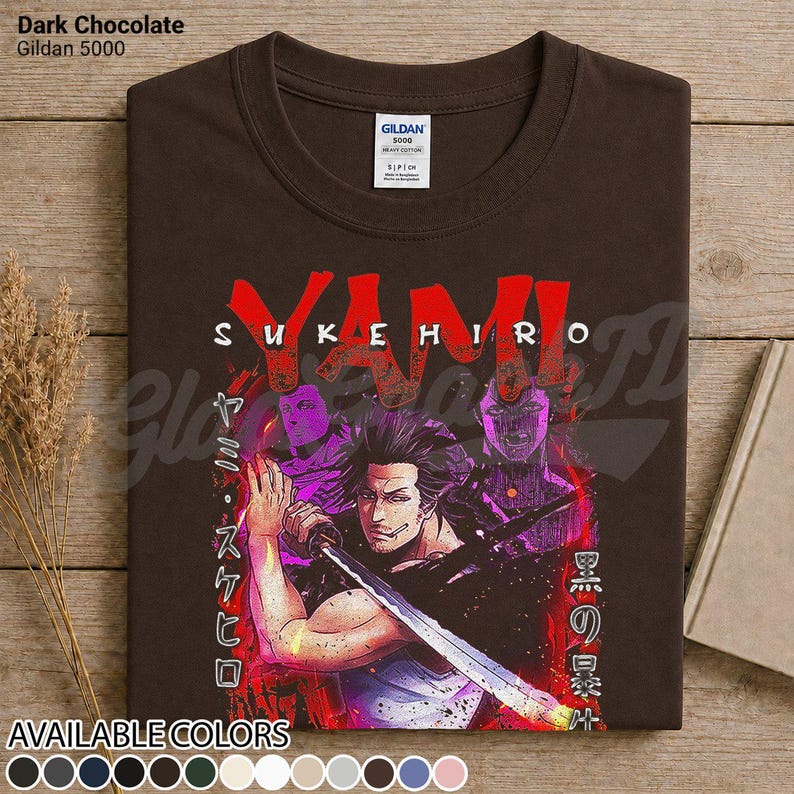 Yami Sukehiro-tröja, Black Clover Captain-tröja, Magic Knight Squad-tröja, anime-manga-gåva, unisex otaku-kläder för merchandise Dark Chocolate