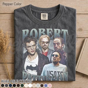 Robert Pattinson Skådespelare Graphic T-shirt, Twilight Edward Cullen T-shirt, Batman-filmstjärnan Merch – Present till film- och TV-fan Filmälskare Present FD