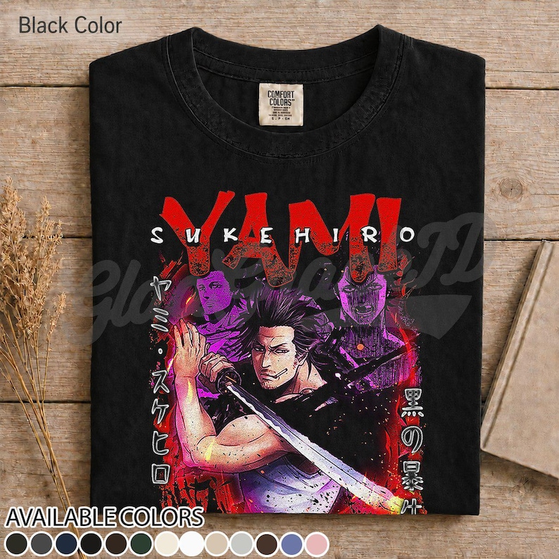 Yami Sukehiro-tröja, Black Clover Captain-tröja, Magic Knight Squad-tröja, anime-manga-gåva, unisex otaku-kläder för merchandise Black
