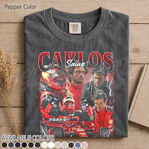 Carlos Sainz F1-skjorta inspirerad av spansk racer, formelförare fankonst, motorsport estetisk t-shirt, F1-racing hyllningsgåva FD