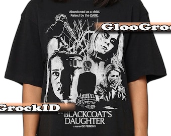 ブラックコートの娘 2015 映画Tシャツ、ホラー映画ファン向けソフトスタイル、ホラー/ドラマ映画シャツ、映画愛好家へのギフト、ハロウィンコスチュームトップFD