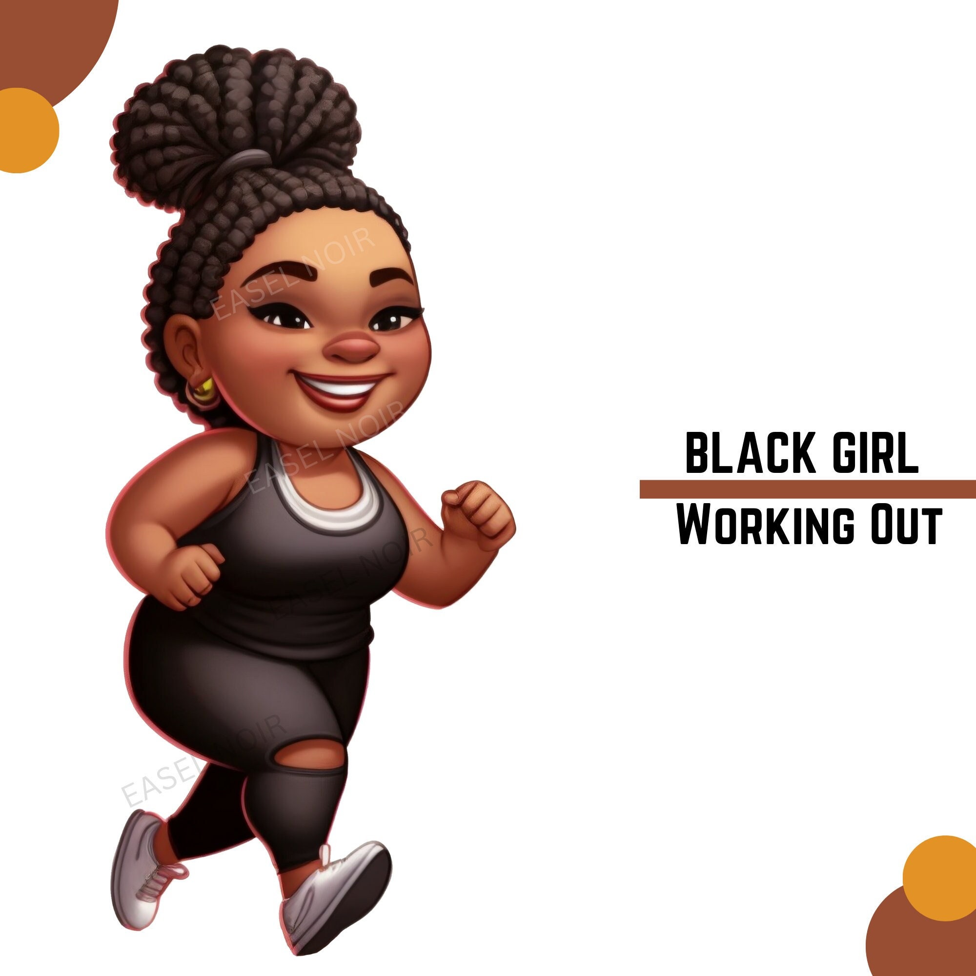 Black Girl Workout Jogging Plus Size Women Fitness Etsy