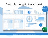 Monthly Budget Excel Spreadsheet Template, Budget Planner, Budget Template, Excel Template, Personal Budget Finance Tracker