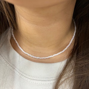 White Seed Bead Necklace