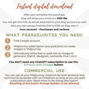 Download instruction for Easter prompt builder commercial license