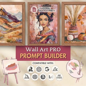 Wall Art Prompt Builder for Midjourney, Recraft, Seedream - Printable Oil Painting Watercolor Abstract Art AI Prompt Generator AI Art