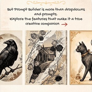 Academia Prompt Builder - Dark Academia, Light Academia, Coquette, Gothic Vintage AI Art Prompt Tool for Midjourney, ChatGPT, Nano Banana 画像 5