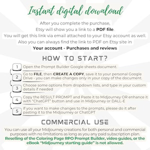 Download instruction for Coloring page prompt creator commercial license info